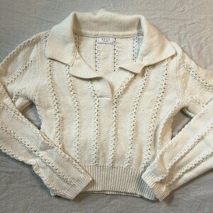 Cropped textured sweater